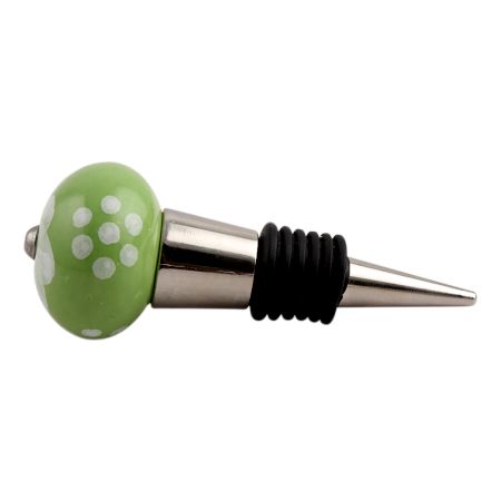 Soft Green Ceramic Wine Stopper (Pack Of One Piece)